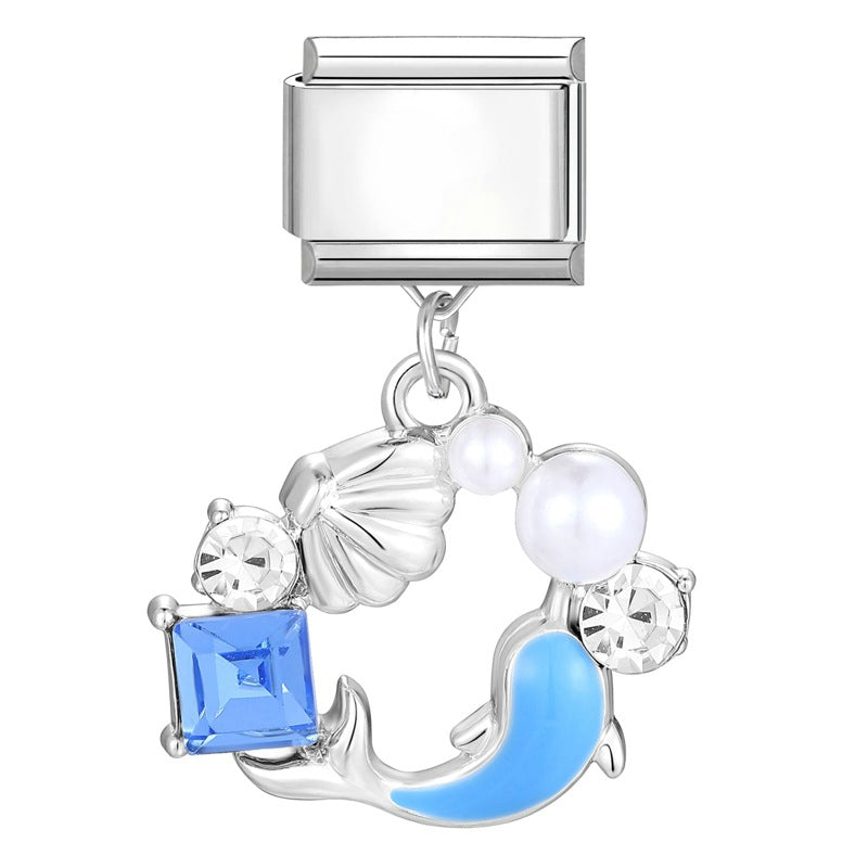 Wholesale 2PCS 9mm Italian Charm Starter Bracelets DIY Pendant Stainless Steel Composable Bracelet