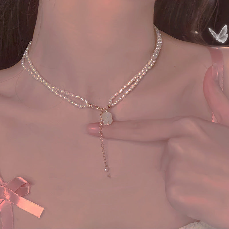 Wholesale Baroque Pearl Crystal Necklace Collarbone Chain Choker Necklace ACC-NE-Miaosi010