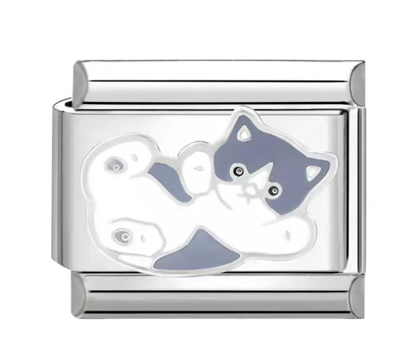 Wholesale Italian Charm Bracelet 9mm DIY Splicing Creative Pattern Stainless Steel Composable Bracelet