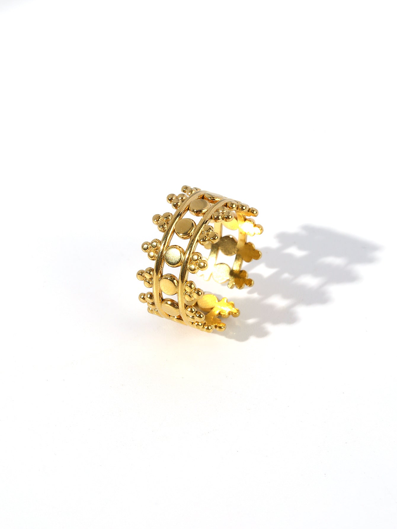 Wholesale Vintage Stainless Steel Ring 18k Gold Plated Tree of Life Rings ACC-RS-MuC017