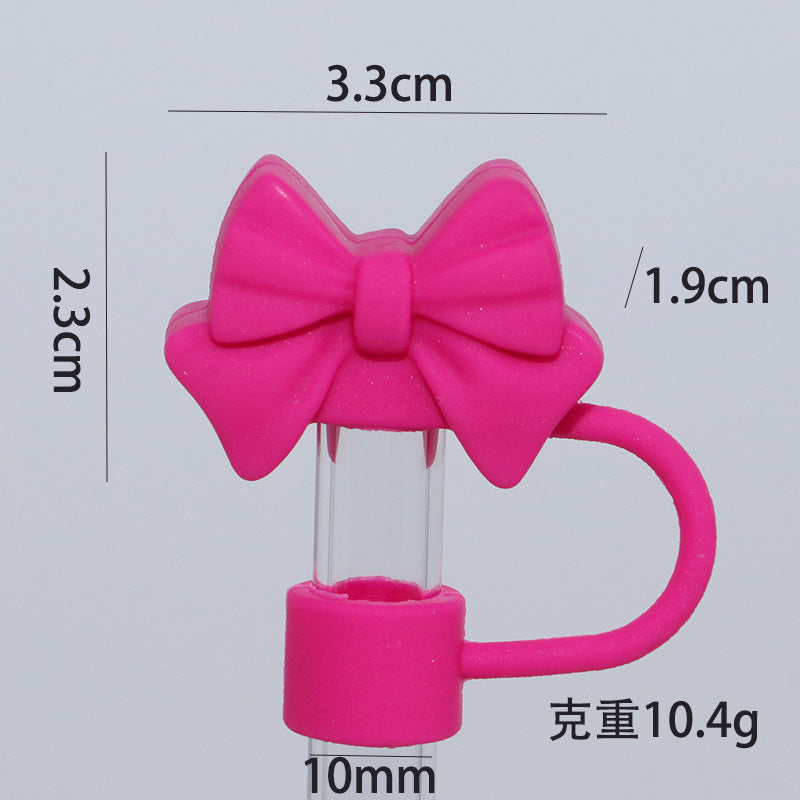 Wholesale 50pcs Bow 10mm Straw Cover Straw Tube Cap