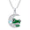 Wholesale Fashion Cute Little Frog Hollow Moon Curved Gem Oil Drop Animal Pendant Necklace