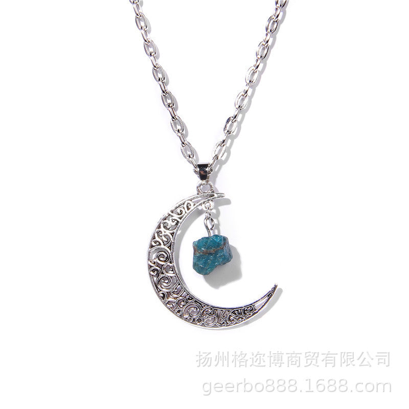 Wholesal women's alloy moon pendant fashion necklace