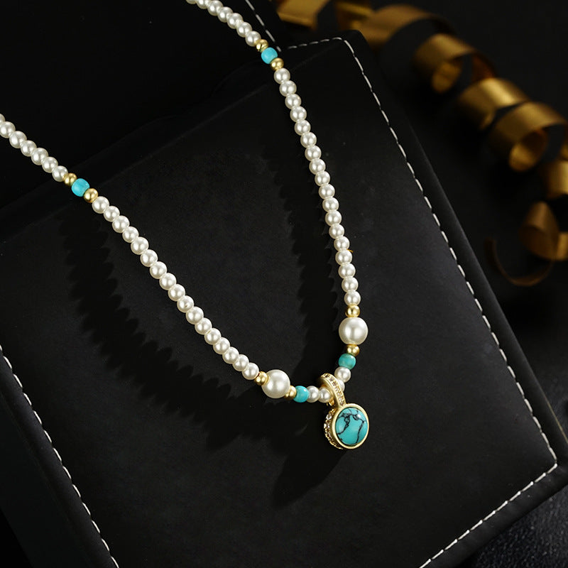 Wholesale Turquoise Pendant Pearl Luxury Necklace