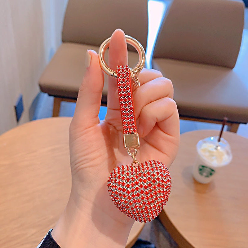 Wholesale Colorful Rhinestone Heart Shape Keychain Rhinestone Keychain Lanyard Keychain ACC-KC-ShuoT012