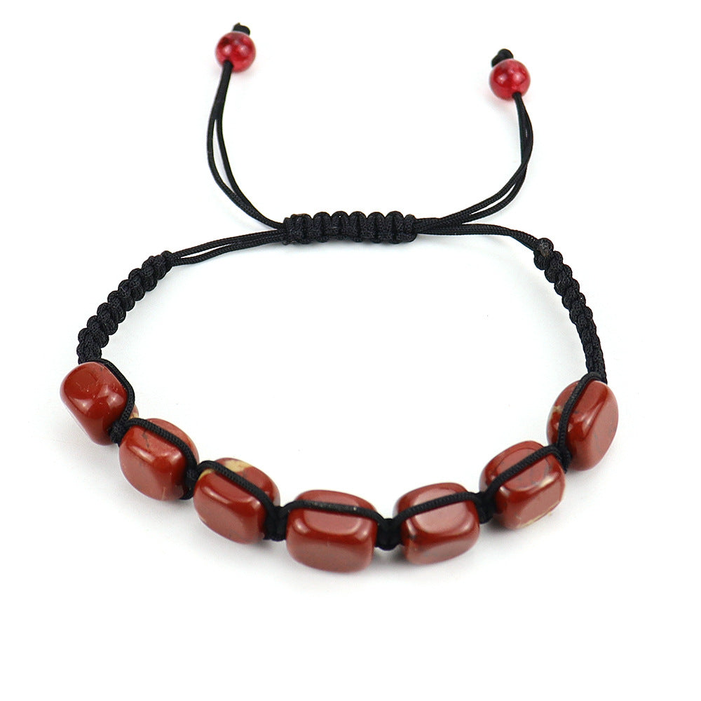 Wholesale Crystal Beaded Bracelet Geometric Rectangular Stone Yoga Accessory Boutique Resale