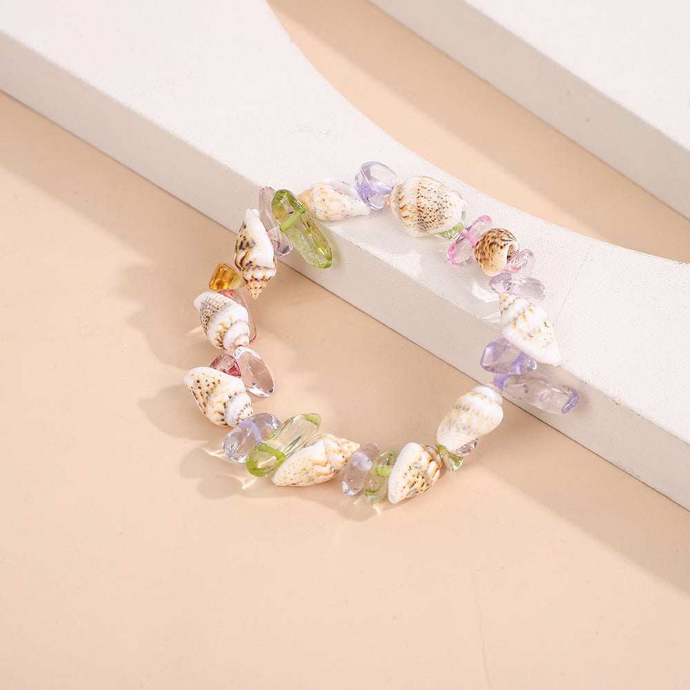 Wholesale Beach Themed Handmade Shell Bead Bracelet Starfish Pendant Jewelry Accessory