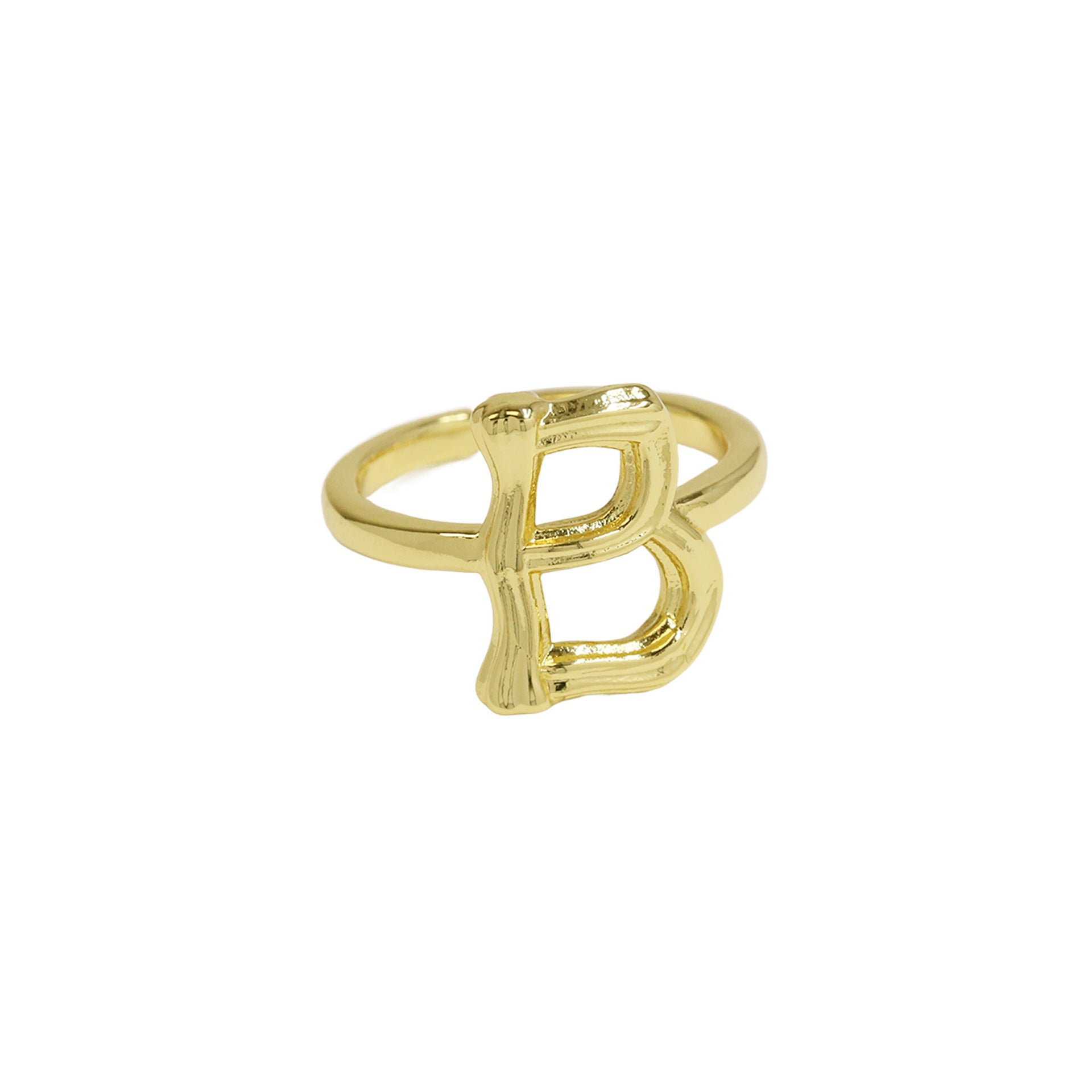 Wholesale  Golden Bamboo Bamboo Simple 26 English Letters Open Ring