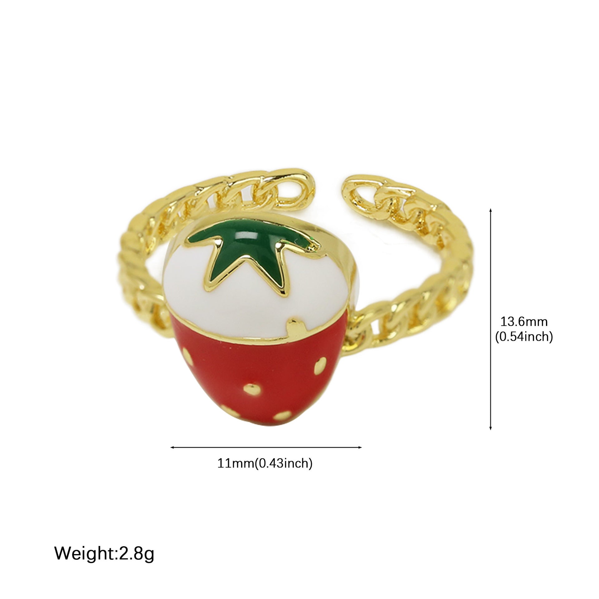 Wholesale  color drop strawberry cherry ring