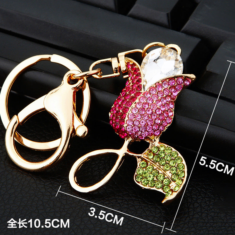 Wholesale Flower Zinc Alloy Keychain ACC-KC-RuiYuan001