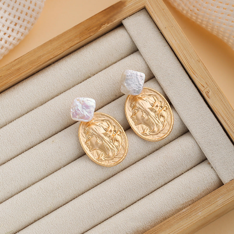 Wholesale Baroque Real Pearl Earrings S925 Silver Needle Ear Jewelry