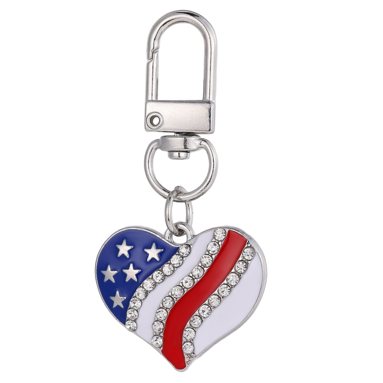 Wholesale  Independence Day Elements Red White Blue Flag Alloy Keychain