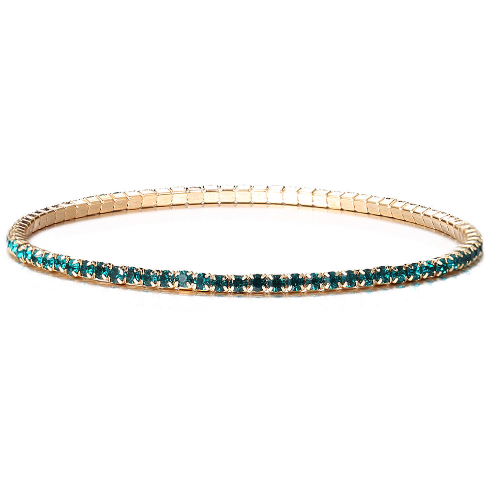Wholesale Inlaid Colorful Diamond Bracelet Multi-color Rhinestone Elastic Bracelet for Women Layered Bracelet Set ACC-BT-HZS004