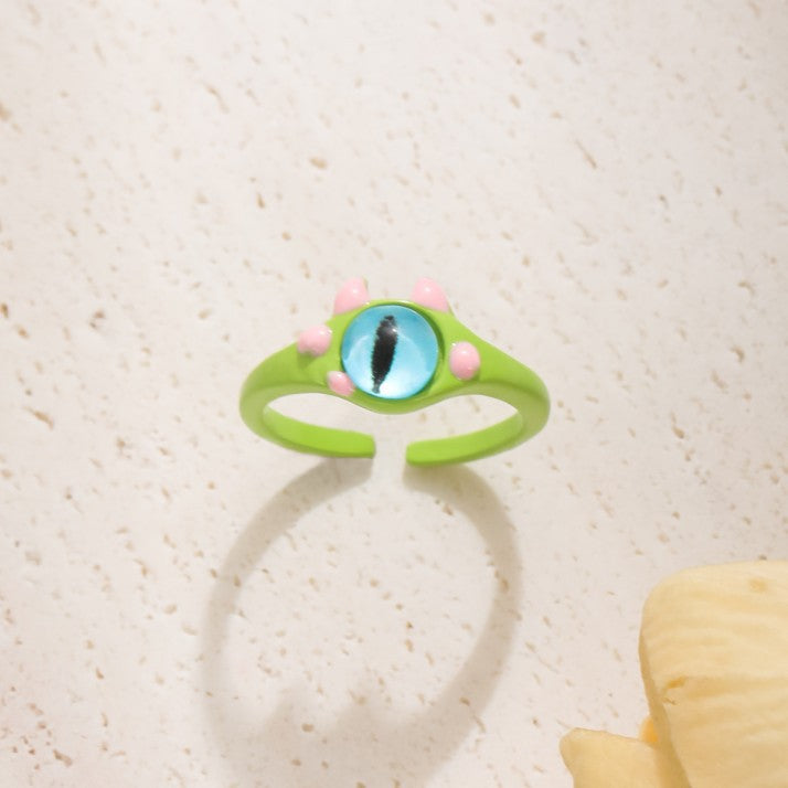 Wholesale Cute Cartoon Monster Colorful Open Rings ACC-RS-JunJie002