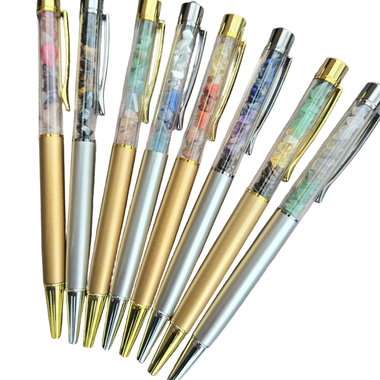 Wholesale Quicksand Metal Empty Pen Barrel  3–5mm  Natural Crushed Stone Pen