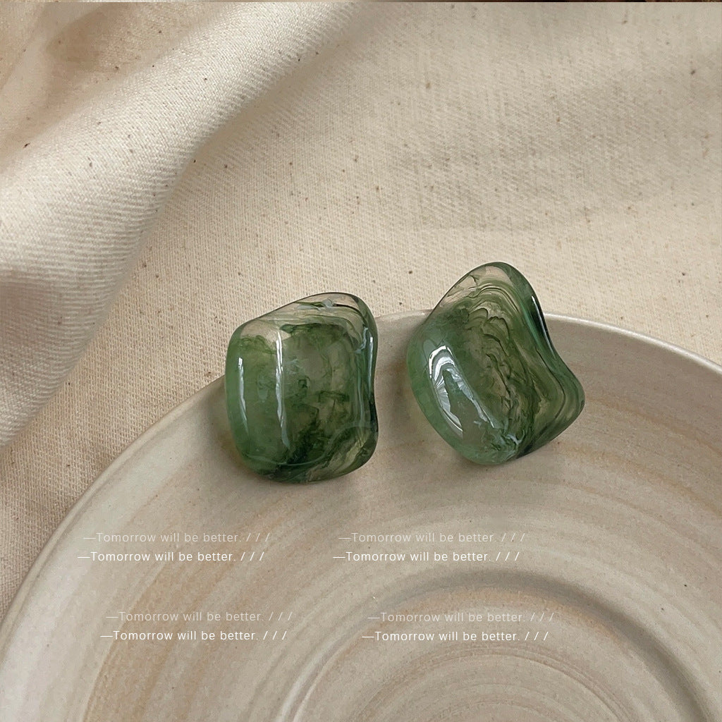 Wholesale Retro Coffee Color Earrings Geometric Blooming Acrylic Earrings ACC-ES-Eryu006