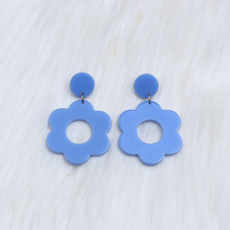 Wholesale Flower Hollow Earrings Earrings Acrylic  Simple Style Sweet and Fresh Earrings