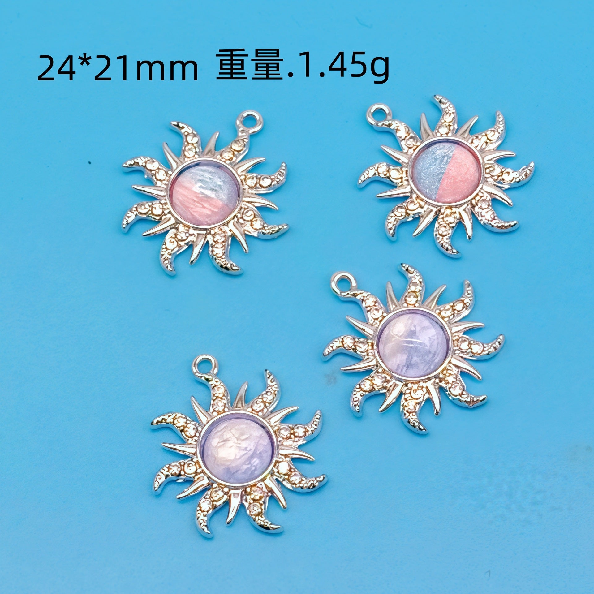 Wholesale Baroque Water Transparent Color Series Gemstone Sunflower Alloy Accessories DIY Jewelry Earrings Bracelet Fan Accessories