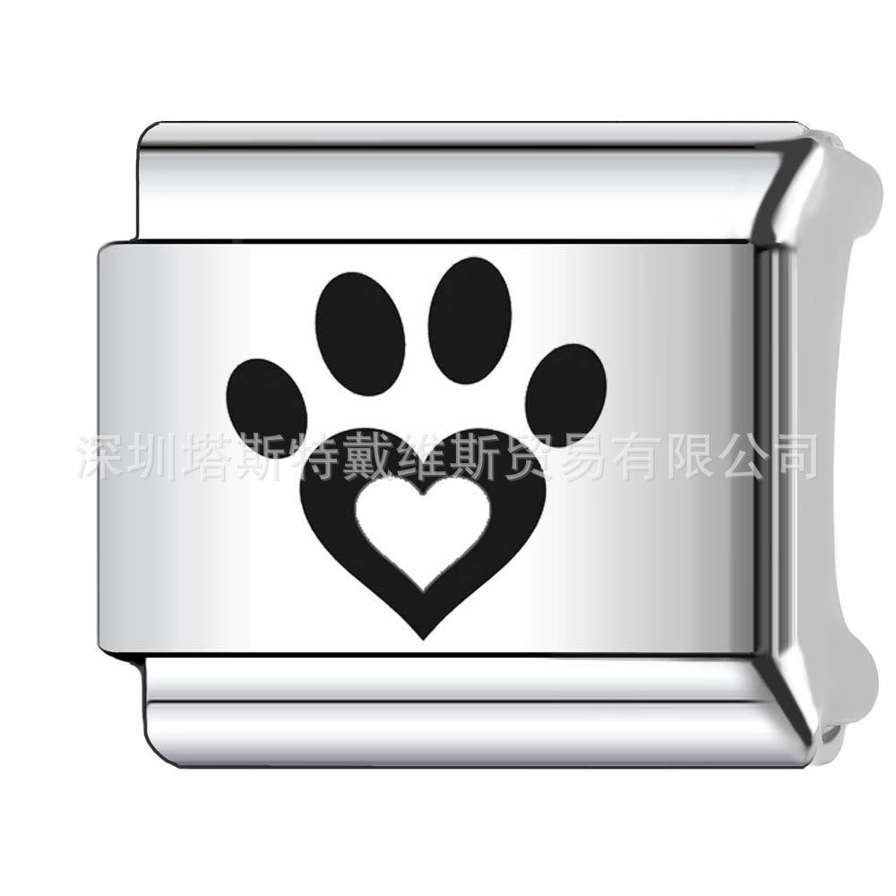 Wholesale 9mm Italian Charm Starter Bracelets DIY square Single Section Creative Stainless Steel Composable Bracelet