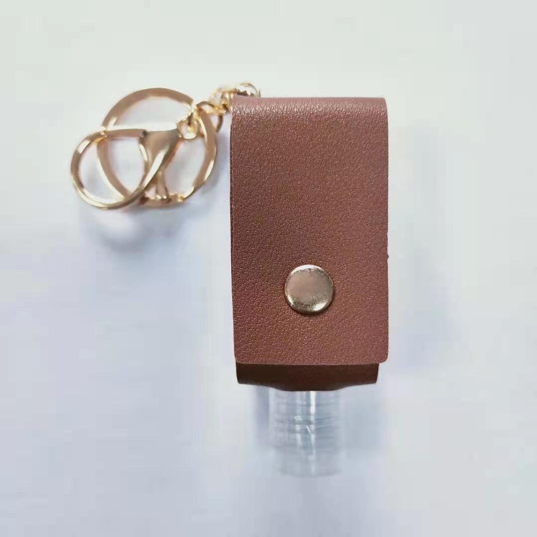 Wholesale PU Leather Keychain 30Ml Hand Sanitizer Bottle Case Boutique Resale European Style White