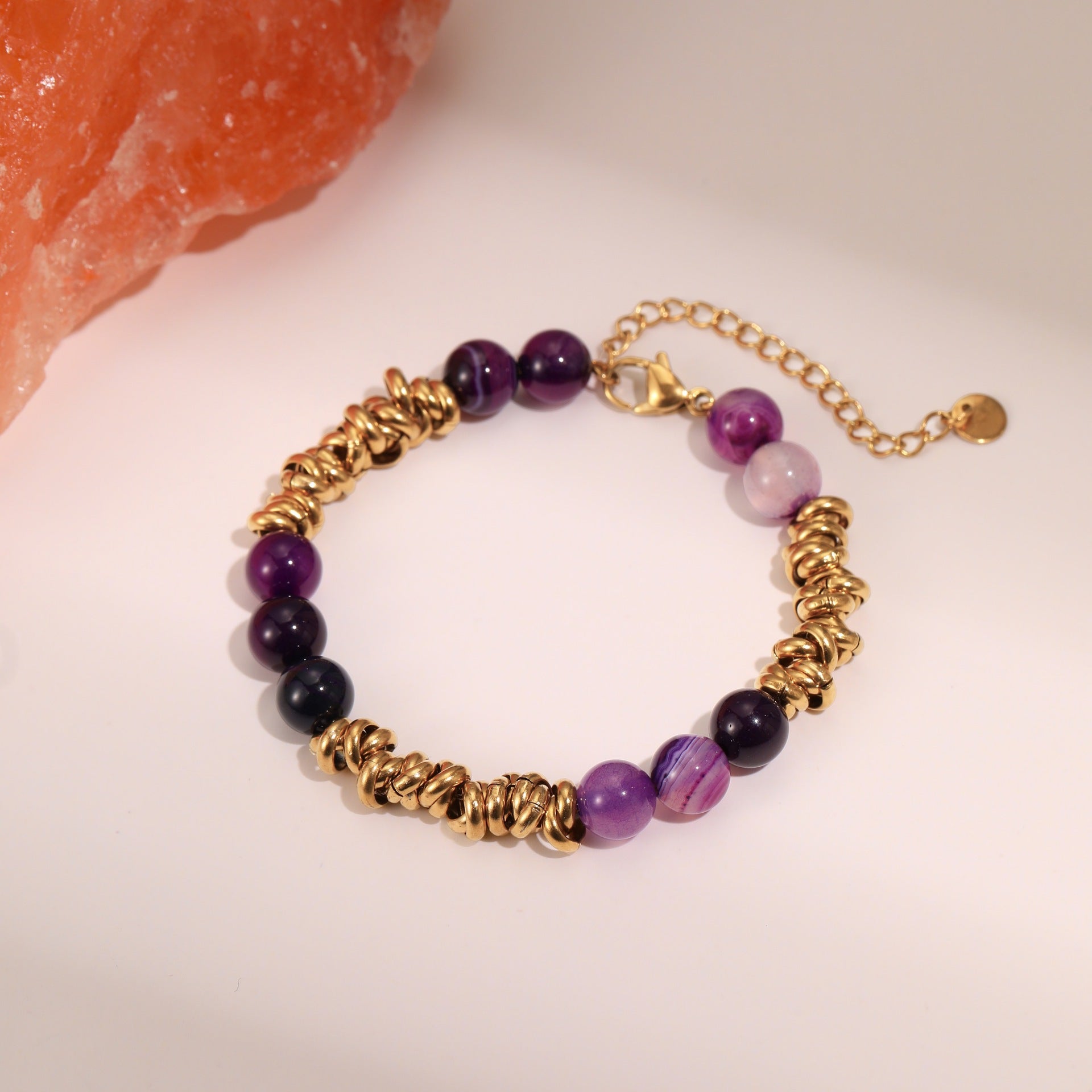 Wholesale Natural stone stainless steel bracelet