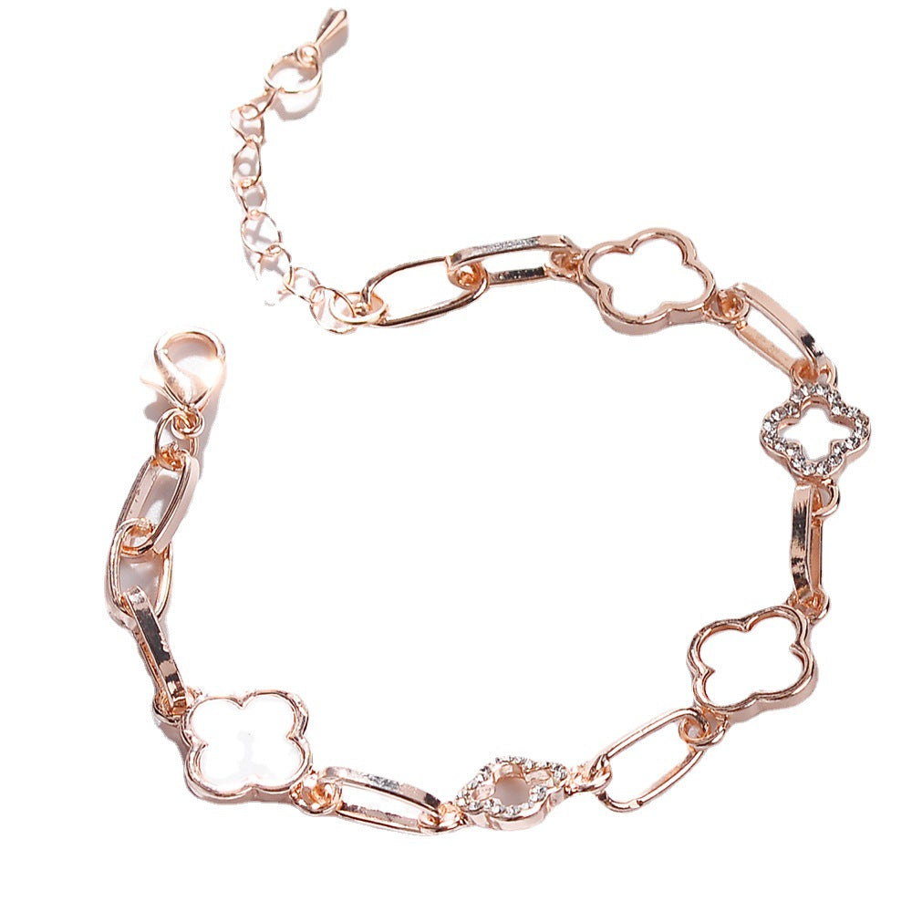 Wholesale Light Luxury Bracelet Alloy Diamond Four-leaf Clover Bracelet ACCVIP-BT-Zhum001