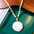 Wholesale  Retro Emerald Gradient Peace Button Necklace