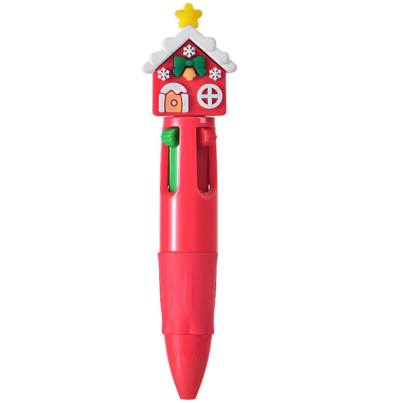 Wholesale Cute cartoon Christmas four-color ballpoint pen