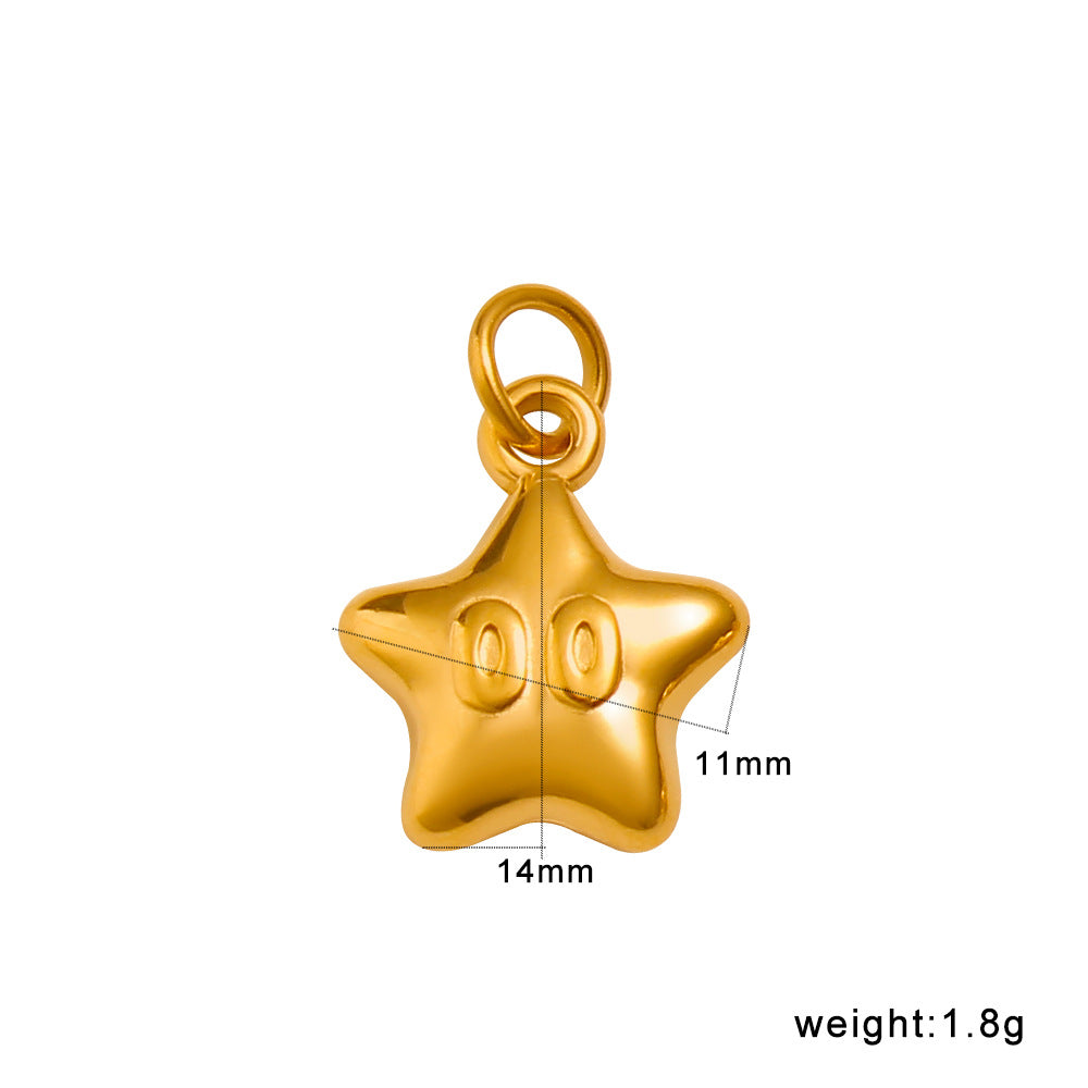 Wholesale Geometric Elephant Zircon Pendant Titanium Steel Gold Plated DIY Jewelry Accessory Fashion Charm For Party Gift And Boutique Resale