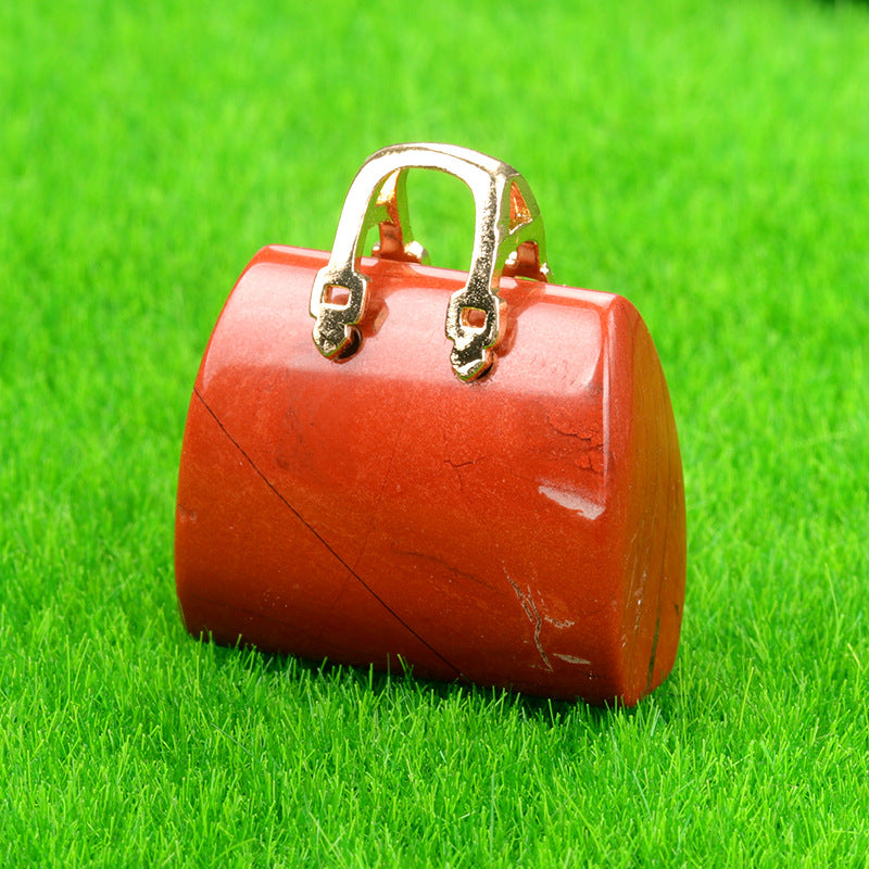 Wholesale Natural Crystal Stone Mini Bag Amethyst Pendant ACC-PT-KeSuo0010