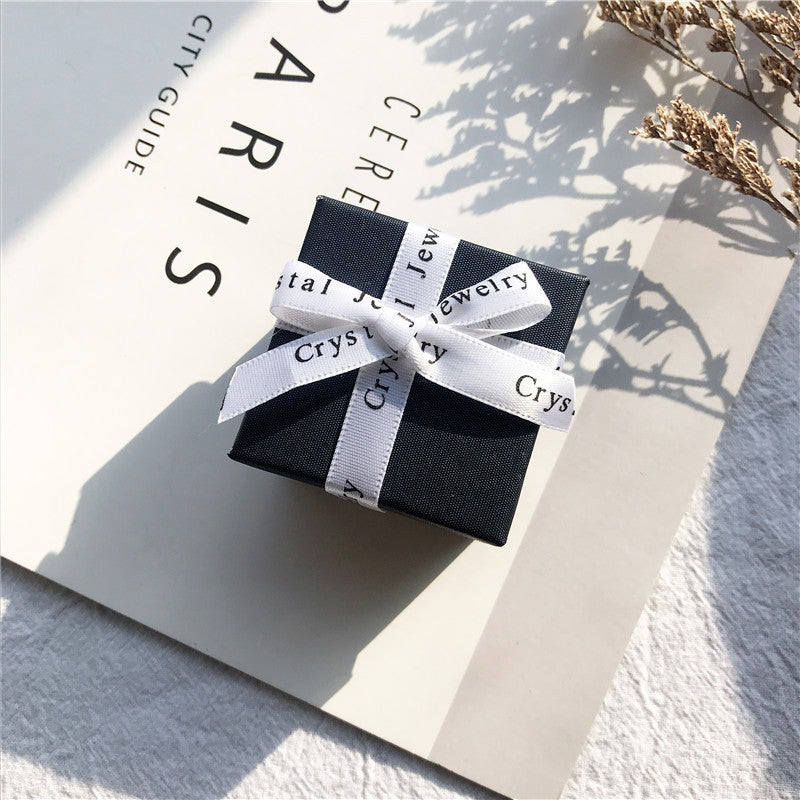 Wholesale ABS Blue Ribbon Jewelry Gift Box for Party Favors,  Earrings and Rings
