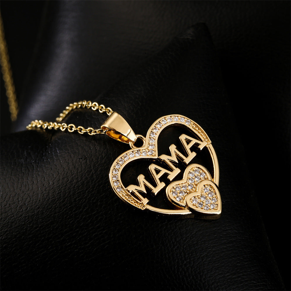 Wholesale Copper MAMA Love Mother's Day Pendant Necklace ACC-NE-AG004