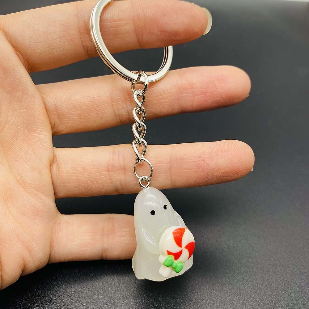 Wholesale Halloween  Keychain Luminous Ghost Three-Dimensional Keychains