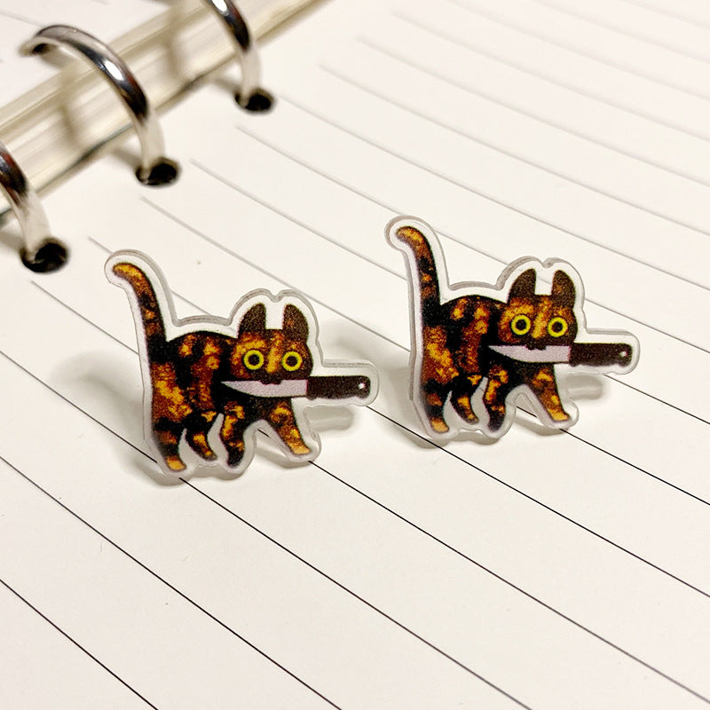 Wholesale Cat Halloween Acrylic Earrings ACC-ES-XinChuan020