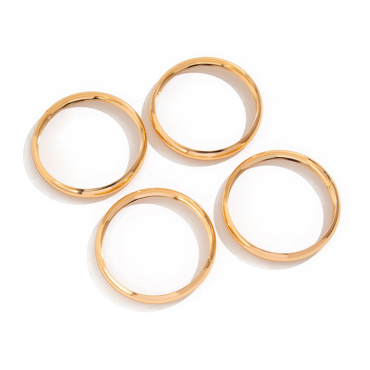 Wholesale 4 Piece Gold Metal Wide Band Bracelet Set European Style Chunky Spiral Bangle Fashion Jewelry Accessory For Gift And Boutique Resale