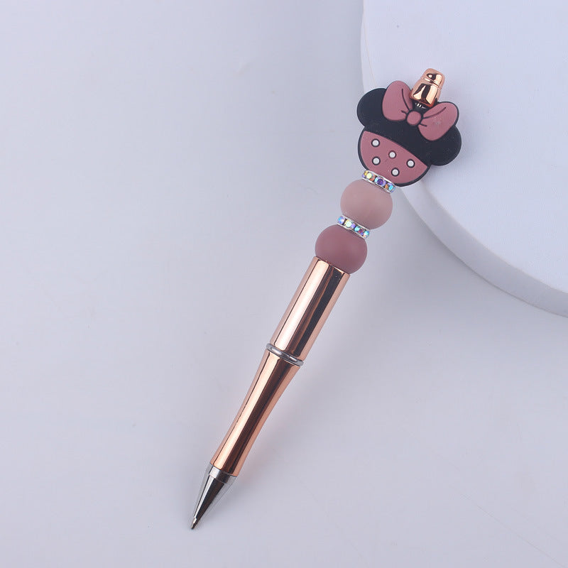 Wholesale  beaded pen DIY creative cartoon animal silicone teether handmade beaded pen