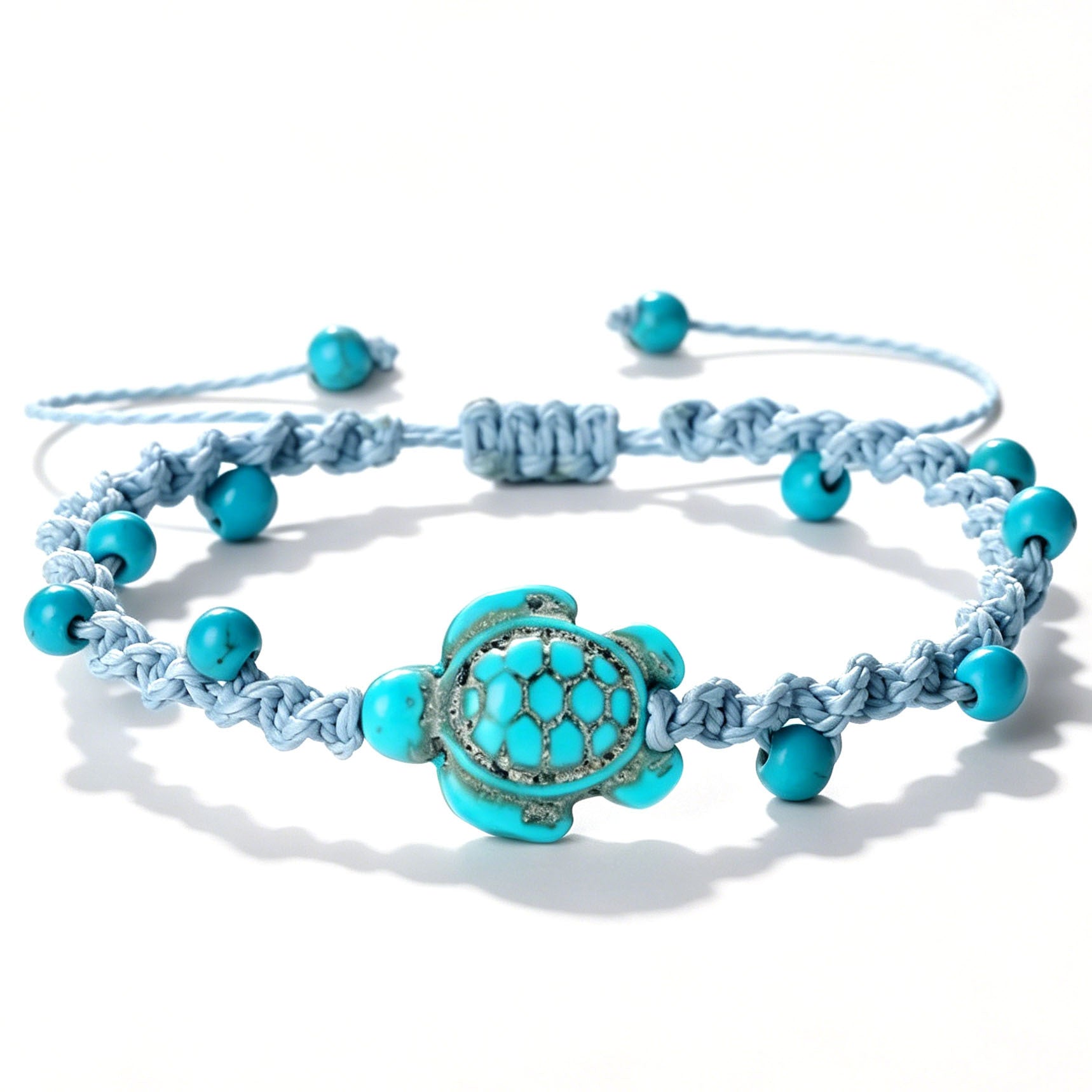 Wholesale Turquoise Hand Beaded Woven Bracelet for Unisex Bohemian Ocean Style Fashion Accessory