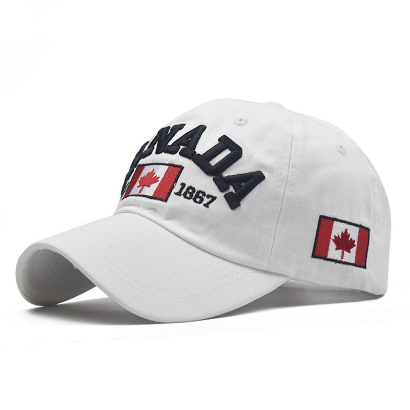 Wholesale Fashion Cotton Baseball Cap With Canada Letter Unisex Curved Brim Adjustable Sun Hat