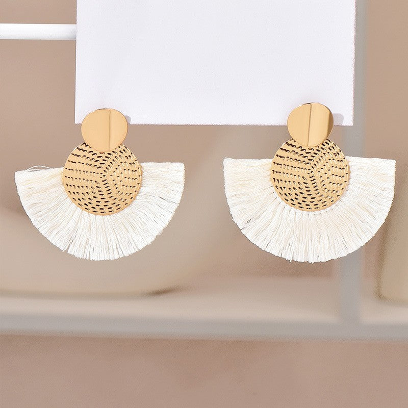 Wholesale  Handmade fan-shaped tassels Earrings Bohemian Style Earrings