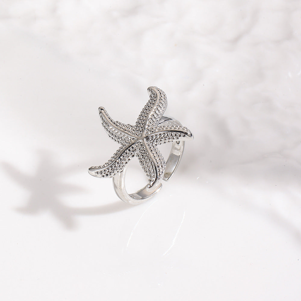 Wholesale Vintage Starfish &  Glossy Turtle Figure Ring