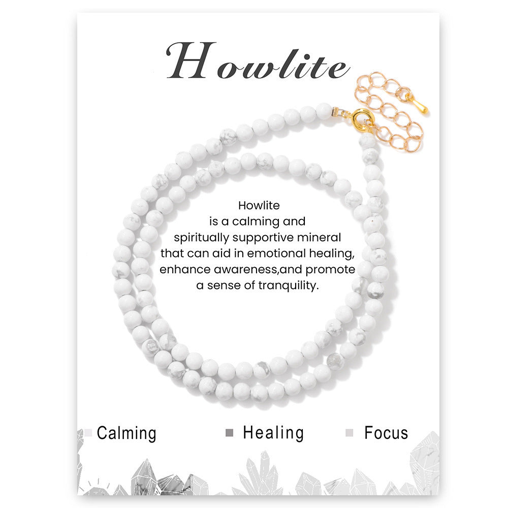 Wholesale  4mm Natural Stone Bead Necklace