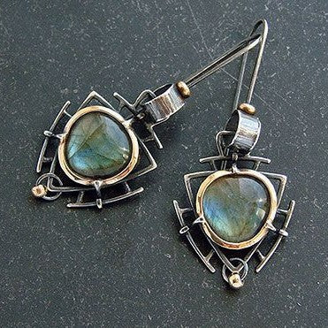 Wholesale Chic Retro Heart Shaped Alloy Earrings For Women Electroplated Geometric Design Party Wear Boutique Resale