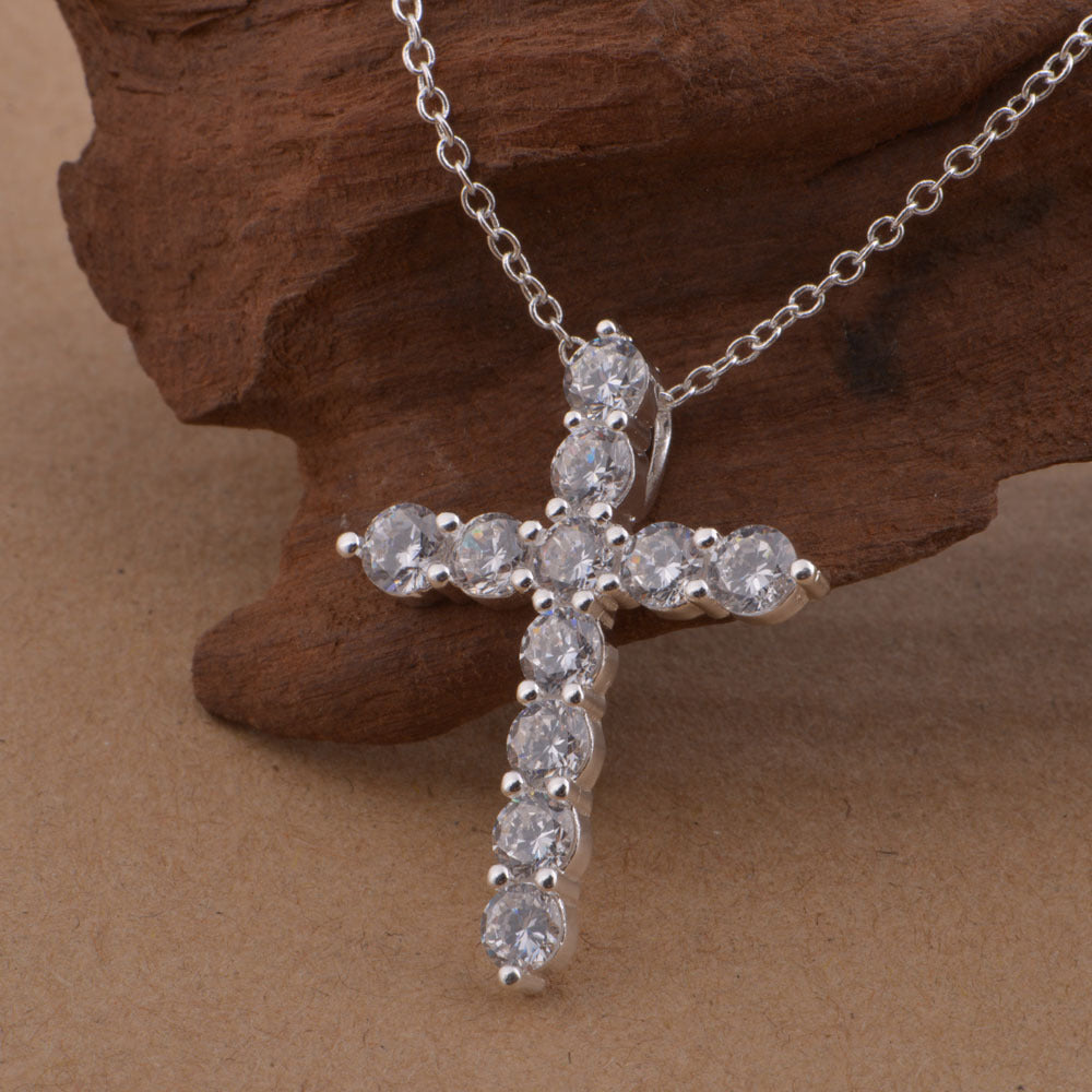 Wholesale 4MM zircon micro-inlaid hip hop cross necklace