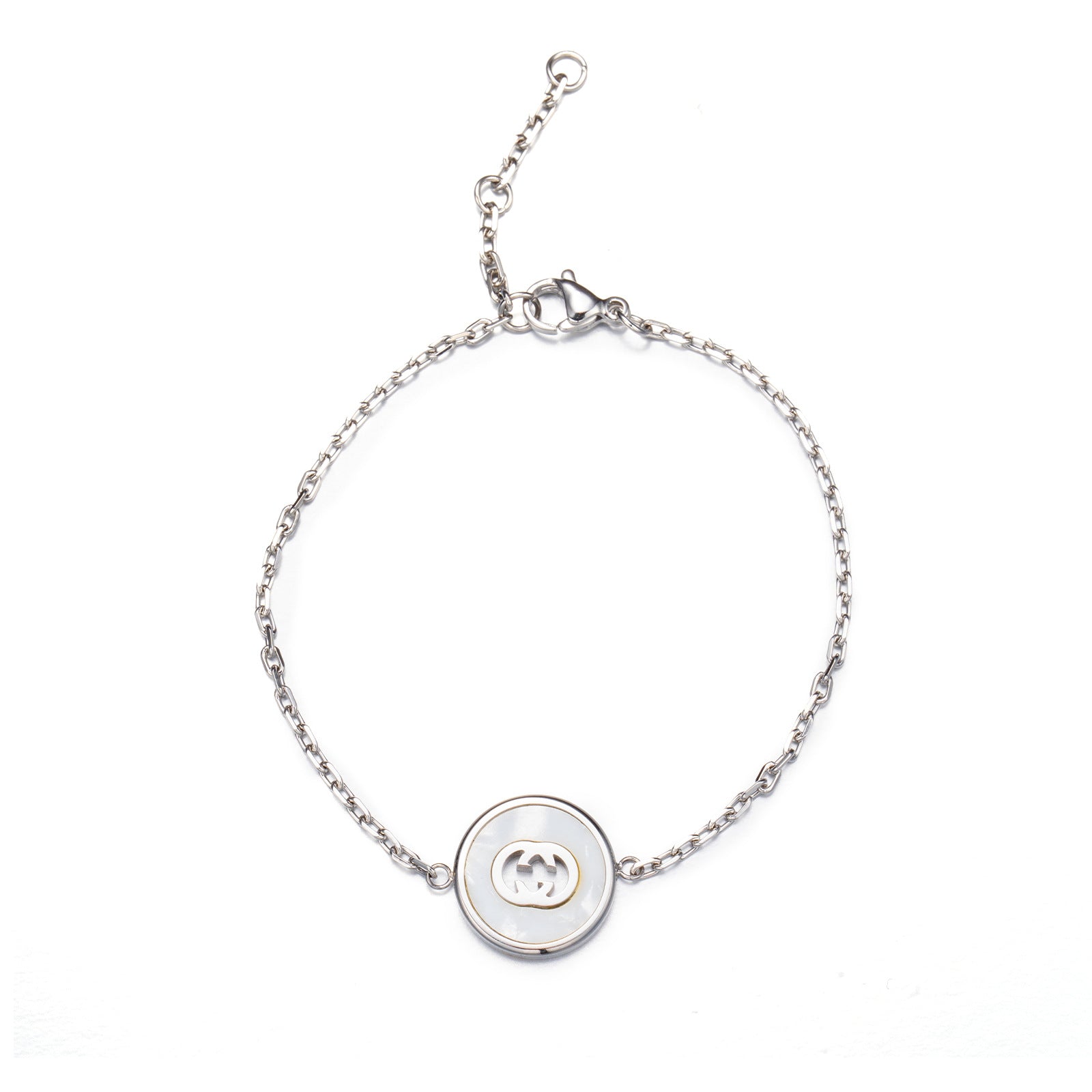 Wholesale Stainless Steel Enamel Retro Bracelet with Double Letter Design Stylish Office Lady Fashion Accessory