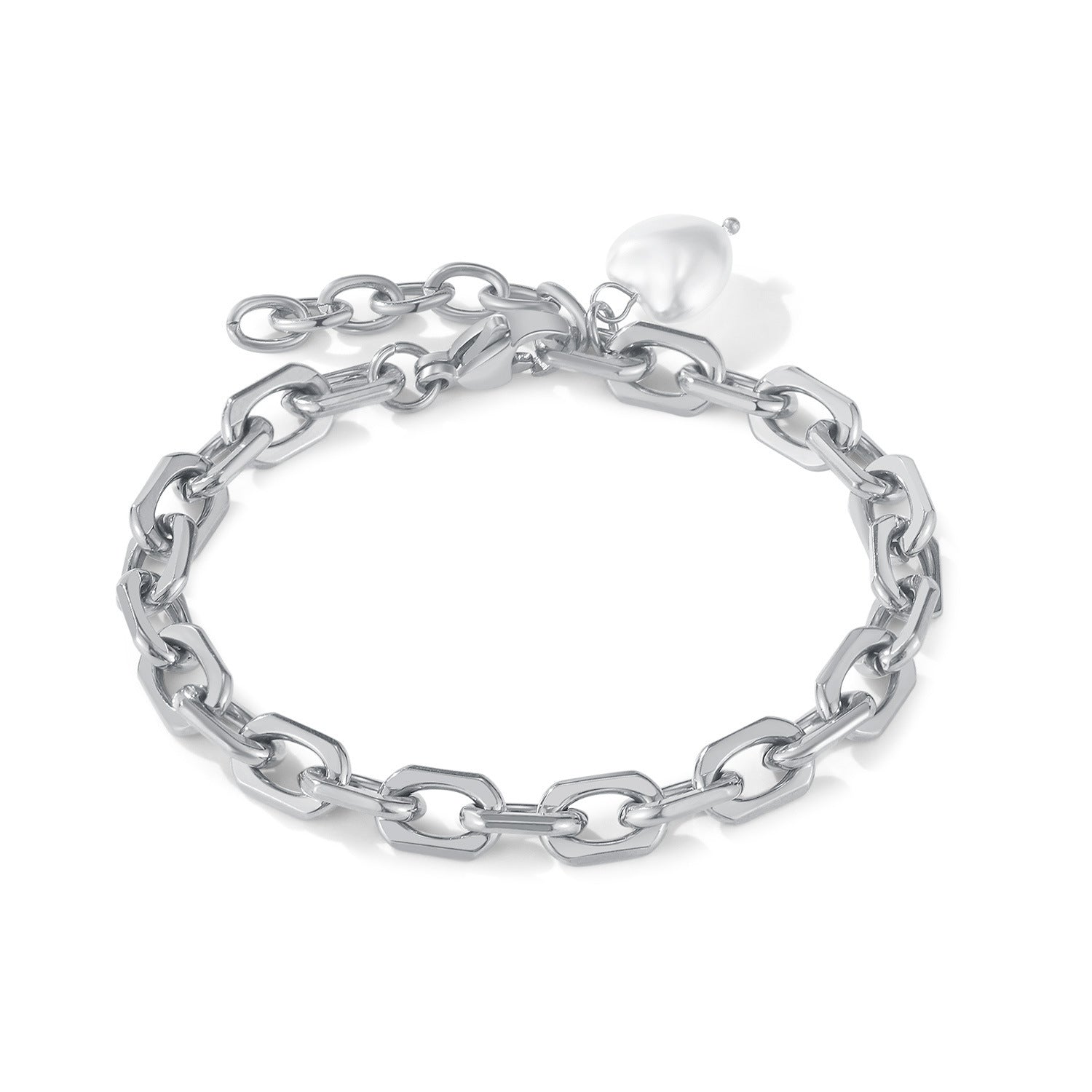 Wholesale titanium steel love pearl bracelet