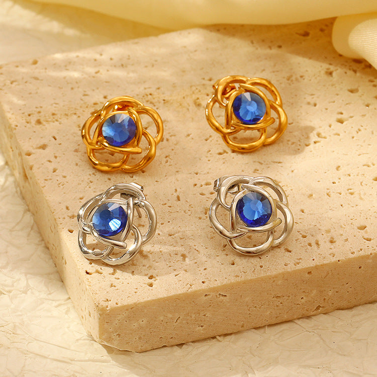 Wholesale Stainless Steel Diamond Earrings European American Style Fashion Accessory for Women