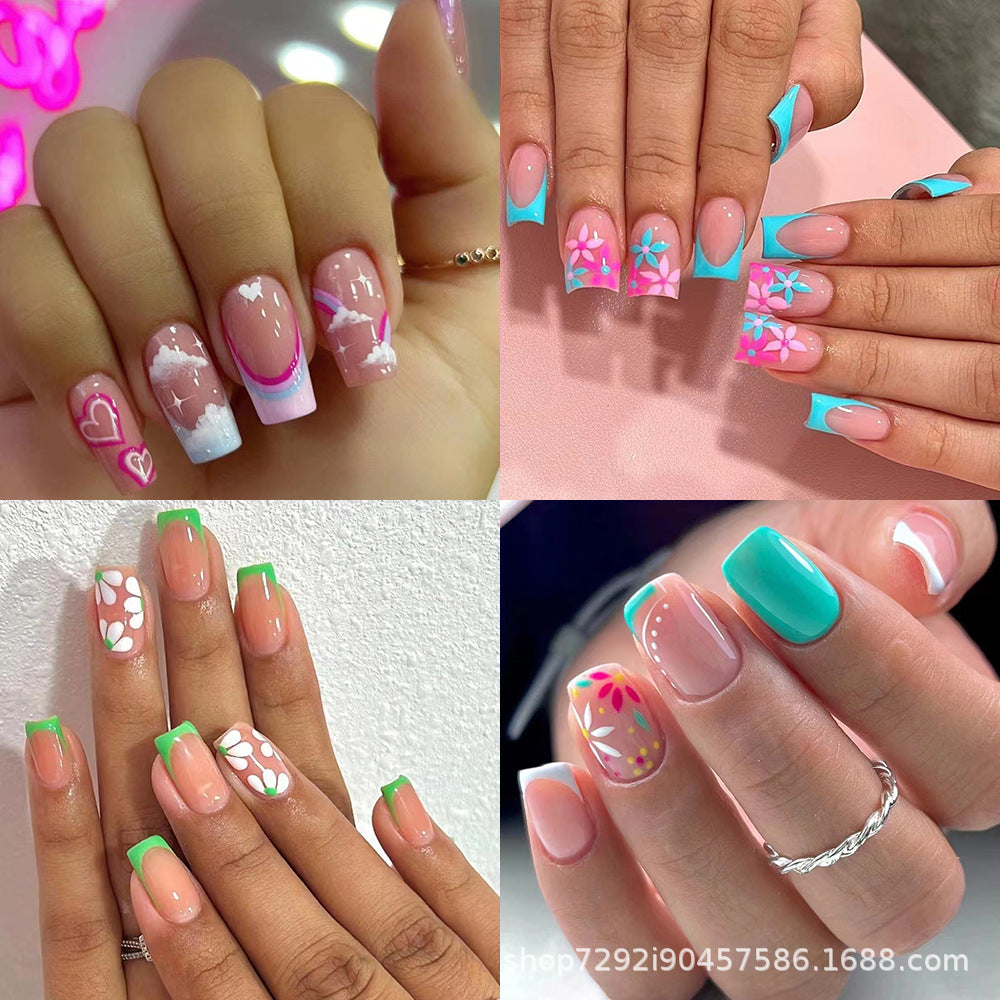 Wholesale 96 Pieces/box Press-on Nails Kits Nail Stickers ACC-NS-XingNai013