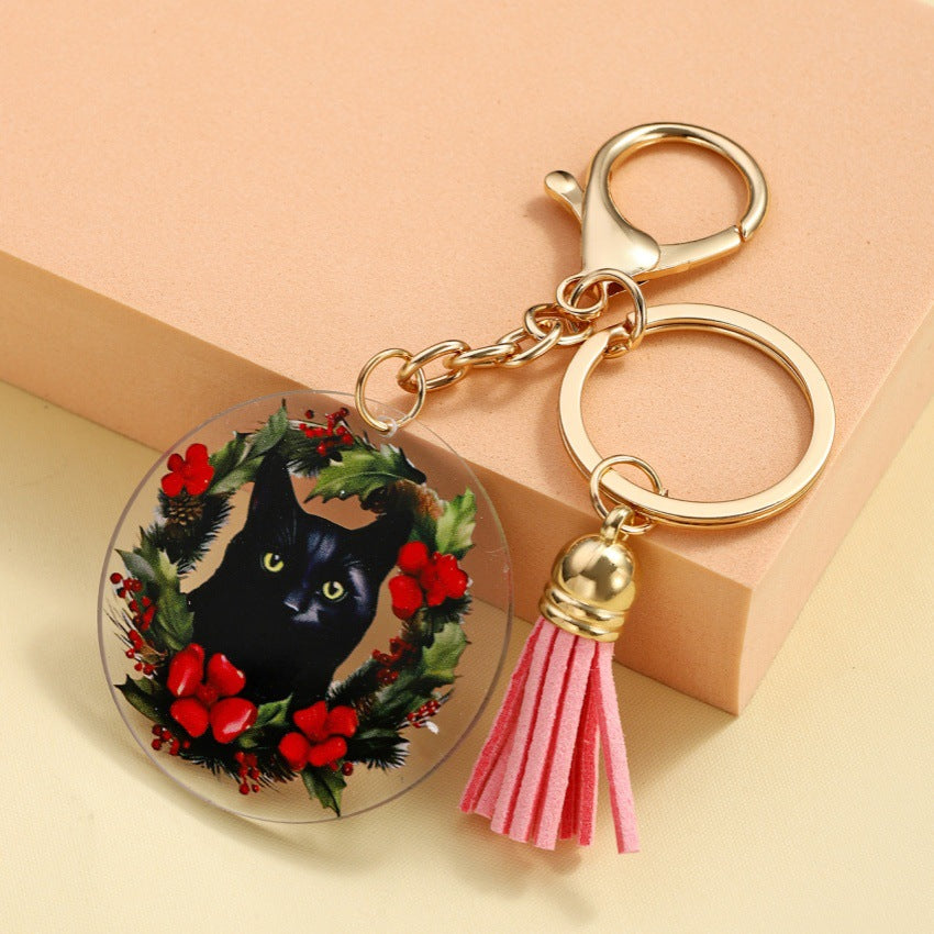 Wholesale 3D Printed Acrylic Cat Keychain ACC-KC-RongRui037