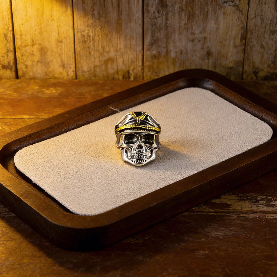 Wholesale Silver Tone Zinc Alloy Gothic Skull Ring Unisex Hip Hop Street Style Ring Everyday Jewelry Accessory Gift