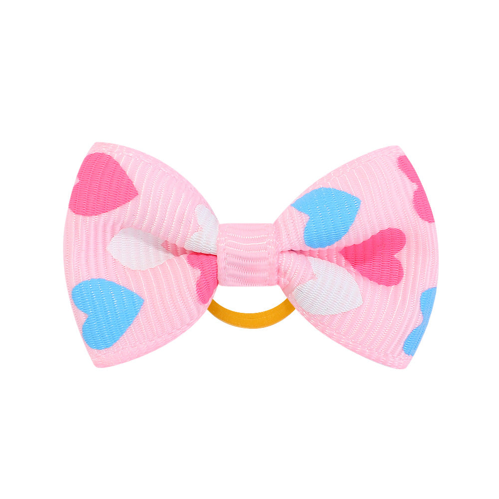 Wholesale 12pcs Children's Printed Bow Kids Hair Scrunchies ACC-HS-YaLun001